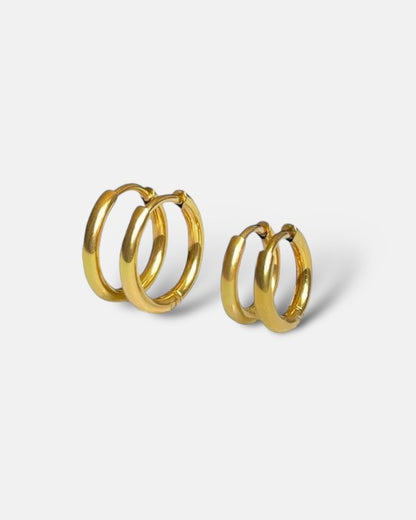 Mia & Mini Mia Hoops - Duo Gold Earrings