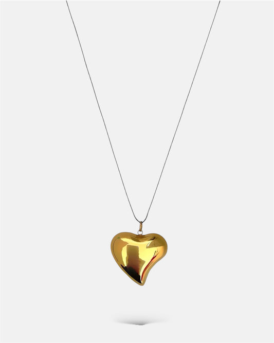 Ellie heart Black - Collier Doré