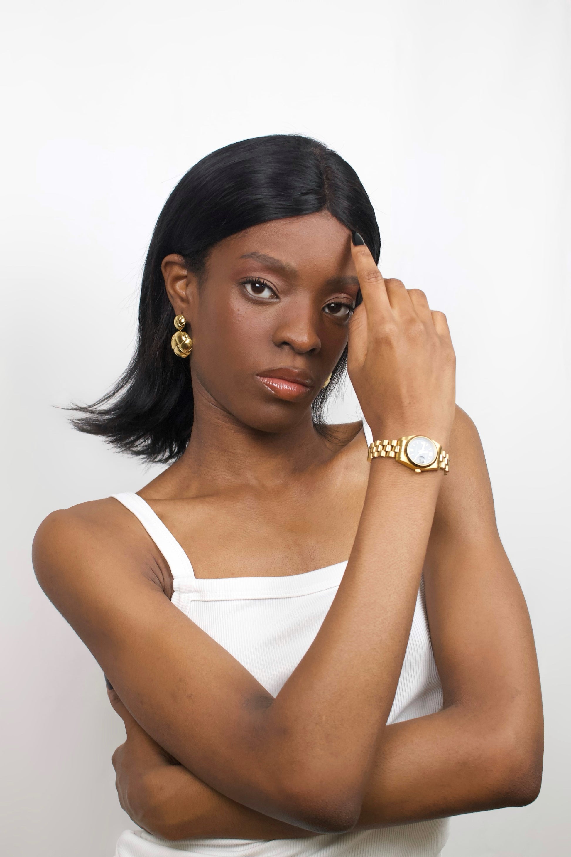 Ribbon｜Gold Earrings
