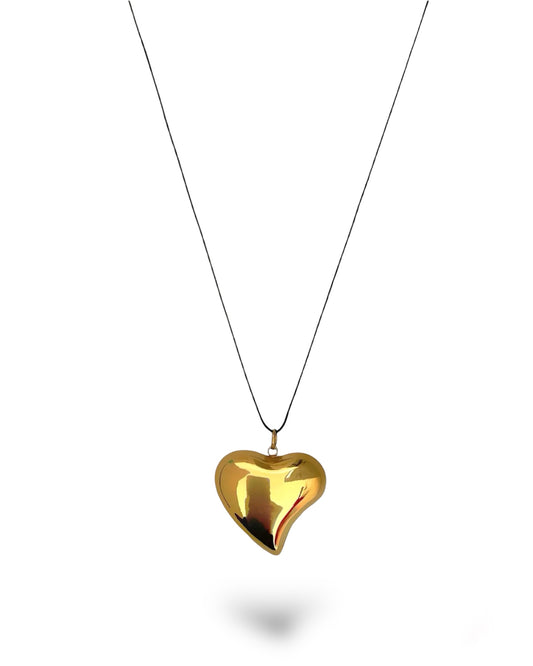 Ellie heart Black - Gold Necklace